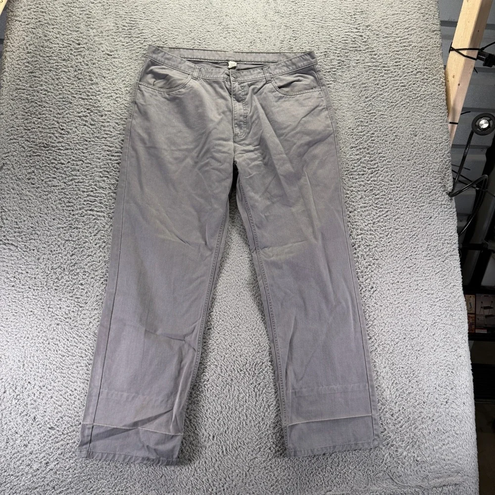Calvin Klein Pant Mens 38x32 Gray Cotton Chino Straight Preppy Career Business
